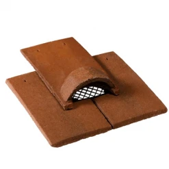 BMI Monier Tuiles Tuile Chatière 3 éléments En Béton Avec Grille PVC - Vieille France - Vieux Chêne - 27 X 16.5 X 8 Cm