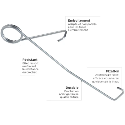 Edilians Crochets Pour Tuiles Crochet HARPON GM Symétrique - Fixation Pour Tuiles à Emboîtement - Boîte De 500 Pièces 3 Edilians Crochets Pour Tuiles Crochet HARPON GM Symétrique - Fixation Pour Tuiles à Emboîtement - Boîte De 500 Pièces – Image 3