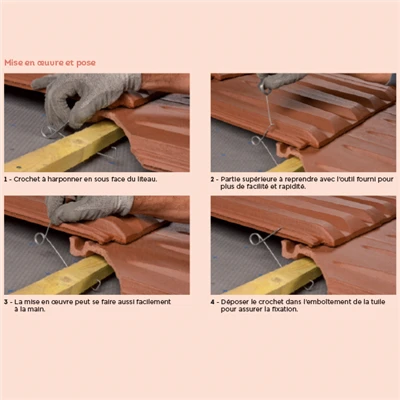 Edilians Crochets Pour Tuiles Crochet HARPON GM Symétrique - Fixation Pour Tuiles à Emboîtement - Boîte De 500 Pièces 4 Edilians Crochets Pour Tuiles Crochet HARPON GM Symétrique - Fixation Pour Tuiles à Emboîtement - Boîte De 500 Pièces – Image 4