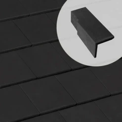 BMI Monier Tuiles Demi-tuile De Rive Universelle Gauche En Béton - Innotech - Graphite - 42 X 14.5 Cm