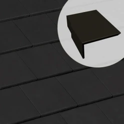 BMI Monier Tuiles Tuile De Rive Universelle Gauche En Béton - Innotech - Graphite - 42 X 33.3 X 14.5 Cm