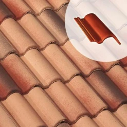 BMI Monier Tuiles Tuile De Rive Ronde Droite En Béton - Plein Ciel - Silvacane Littoral - 42 X 29.4 X 12.5 Cm