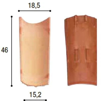 Biobric Tuiles Tuile Canal Terre Cuite Tradi'fix Tegula 46 - Vieilli 2 Biobric Tuiles Tuile Canal Terre Cuite Tradi'fix Tegula 46 - Vieilli – Image 2